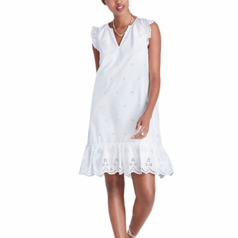 MADEWELL GARDEN 100% COTTON EMBROIDERED DRESS S